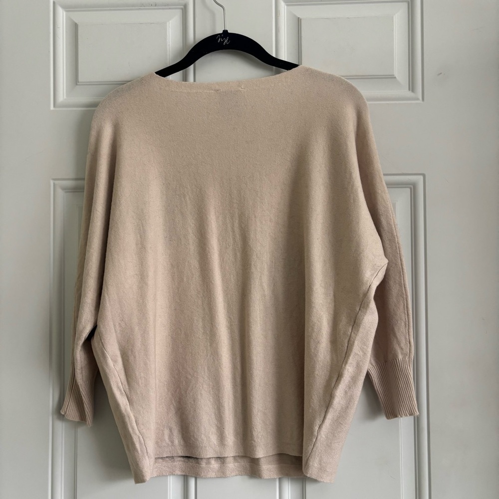 Sioni Cream Sweater w/Black Floral Appliqués, Size Small - Picture 9 of 15